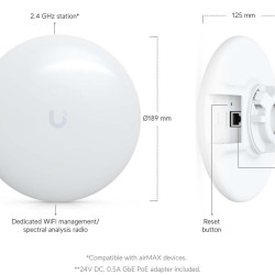 Antenă Ubiquiti airMAX NanoBeam, 2.4 GHz, 13 dBi, 150 Mbps, PtMP, PtP, 15km - NBE-2AC-13